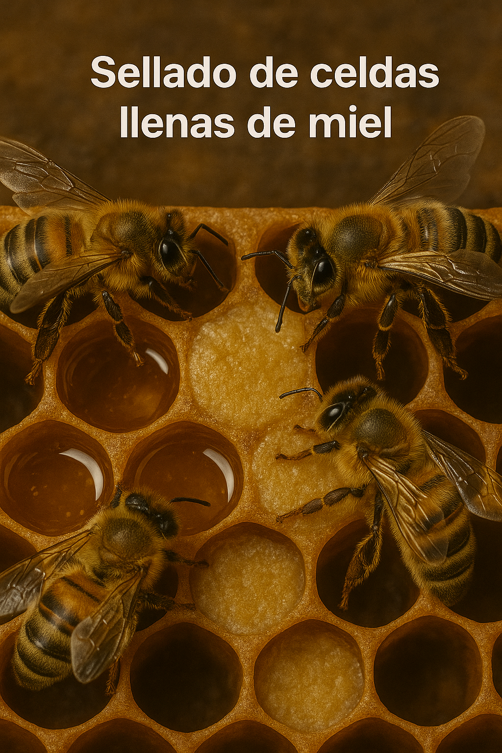 Fase 10: Sellado de celdas llenas de miel